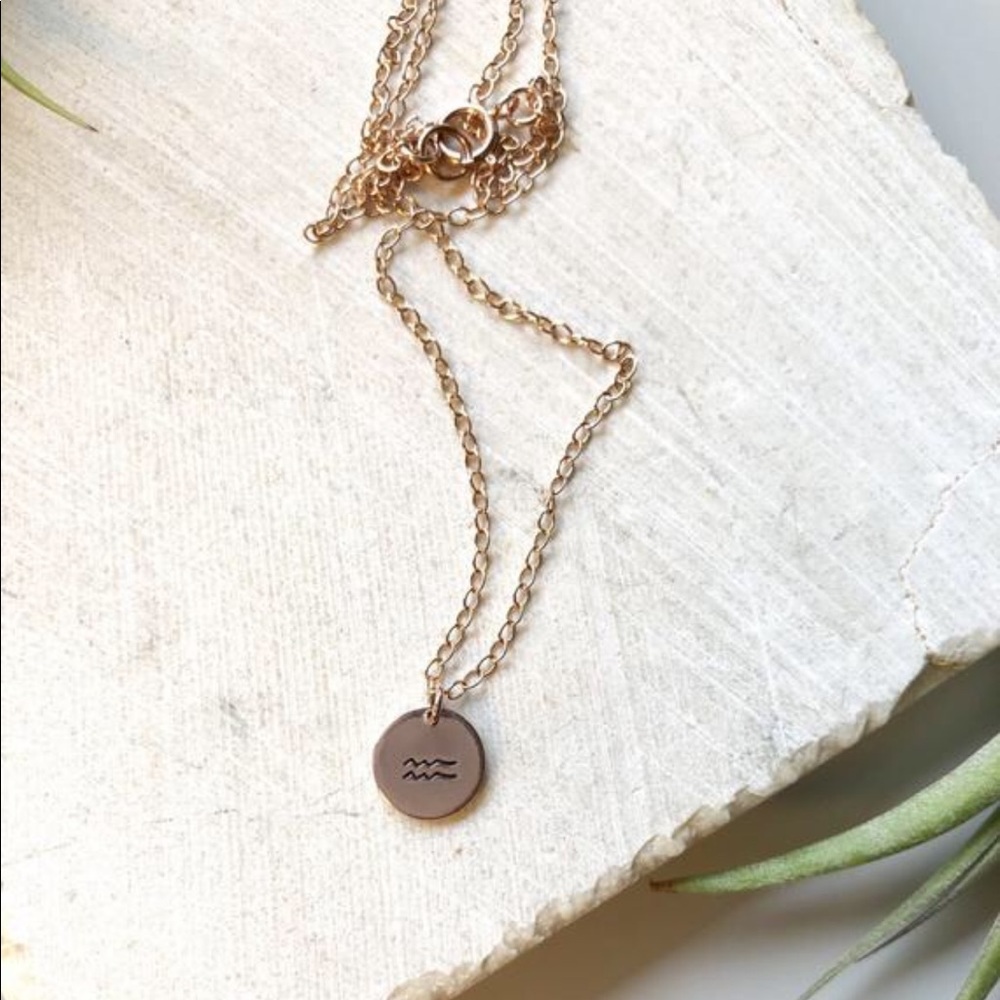 14K Rose Gold Filled Zodiac Charm Necklace